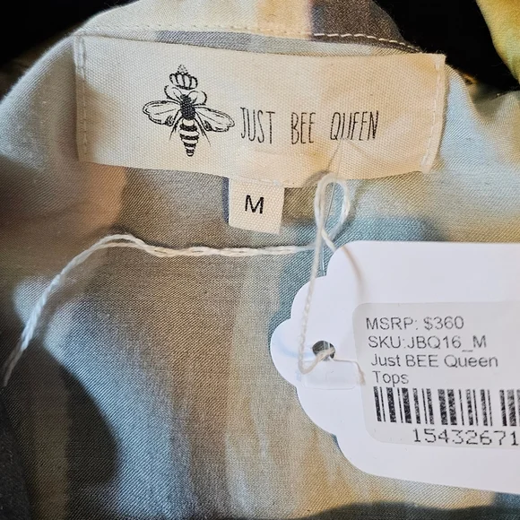 Just BEE Queen Women's Multicolor Abstract Short-Sleeve Crop Chiara Top, Size M - Picture 12 of 12